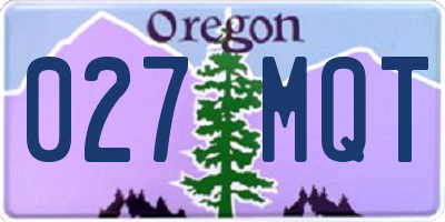 OR license plate 027MQT