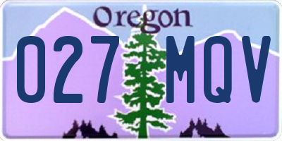 OR license plate 027MQV