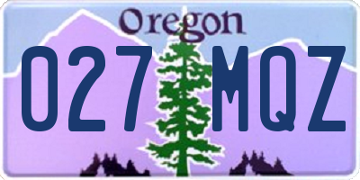 OR license plate 027MQZ