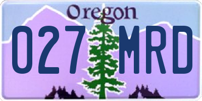 OR license plate 027MRD