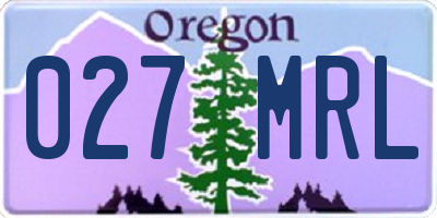 OR license plate 027MRL