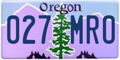 OR license plate 027MRO