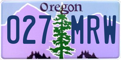 OR license plate 027MRW
