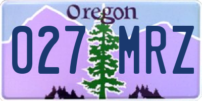 OR license plate 027MRZ