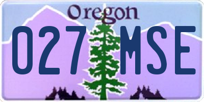 OR license plate 027MSE