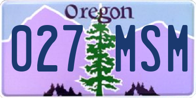 OR license plate 027MSM