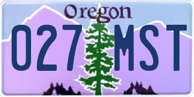 OR license plate 027MST