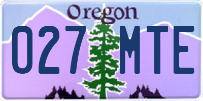 OR license plate 027MTE
