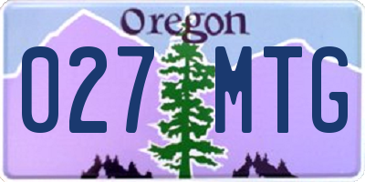 OR license plate 027MTG