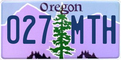 OR license plate 027MTH