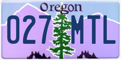 OR license plate 027MTL