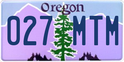 OR license plate 027MTM