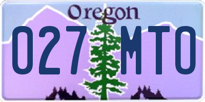 OR license plate 027MTO