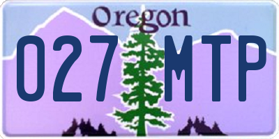 OR license plate 027MTP