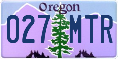 OR license plate 027MTR