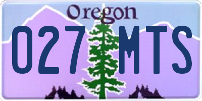 OR license plate 027MTS