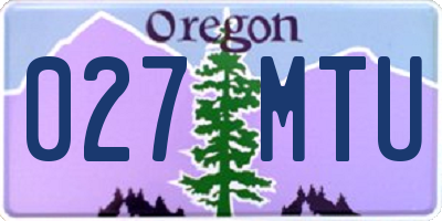 OR license plate 027MTU