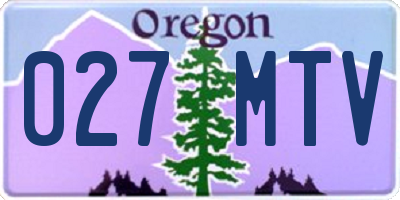 OR license plate 027MTV