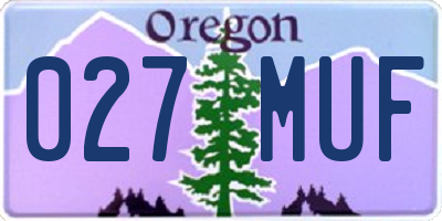 OR license plate 027MUF