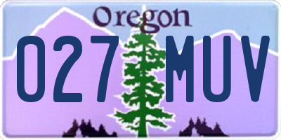 OR license plate 027MUV
