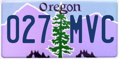 OR license plate 027MVC