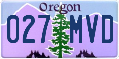 OR license plate 027MVD