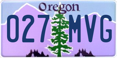OR license plate 027MVG