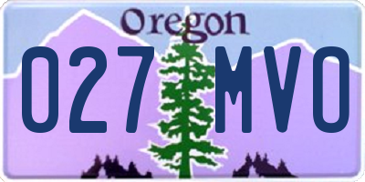 OR license plate 027MVO