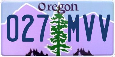 OR license plate 027MVV