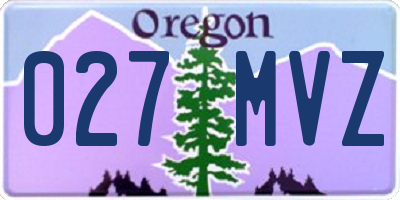 OR license plate 027MVZ