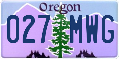 OR license plate 027MWG