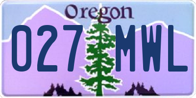 OR license plate 027MWL