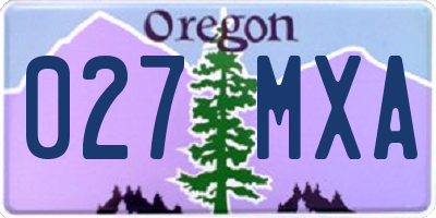OR license plate 027MXA