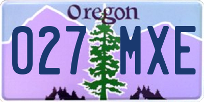 OR license plate 027MXE