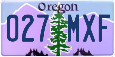 OR license plate 027MXF