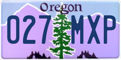 OR license plate 027MXP
