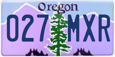 OR license plate 027MXR