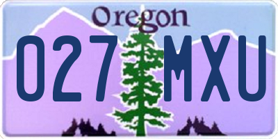 OR license plate 027MXU