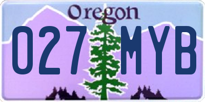 OR license plate 027MYB