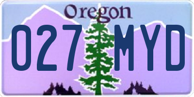 OR license plate 027MYD