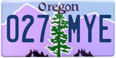 OR license plate 027MYE