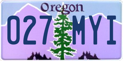 OR license plate 027MYI