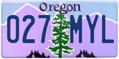 OR license plate 027MYL
