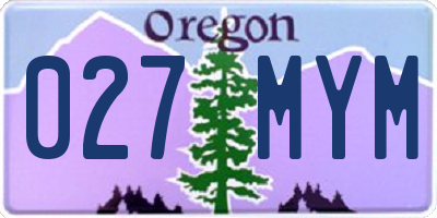 OR license plate 027MYM