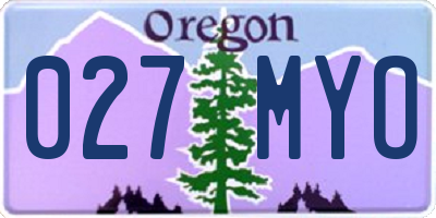 OR license plate 027MYO