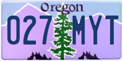 OR license plate 027MYT