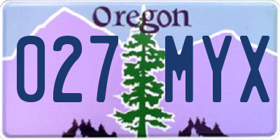OR license plate 027MYX