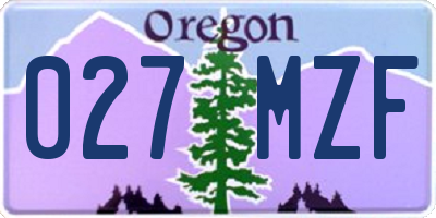 OR license plate 027MZF