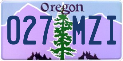 OR license plate 027MZI