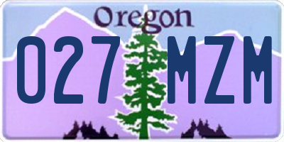 OR license plate 027MZM